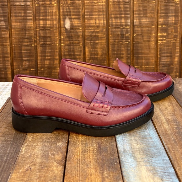 SOLD Nordstrom Lafayette Maroon Penny Loafers - Picture 7 of 15